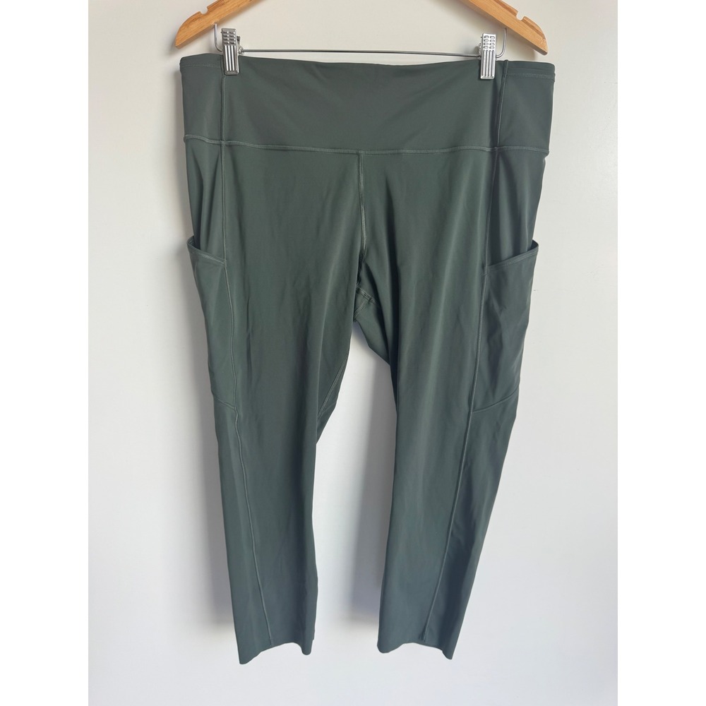 Lululemon Fast and Free High-Rise Crop II 23 Spruce Green W6BCXS Leggings sz 16